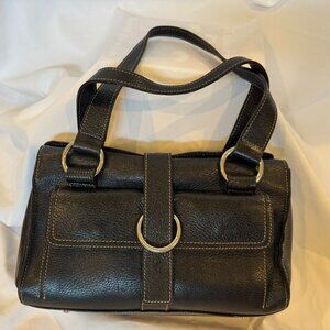 Furla Black Pebbled Leather Shoulder Bag